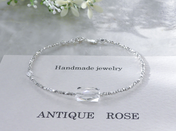 ❮再販×3❯ No. 56 カレンシルバー★ブレスレット (クリスタル × クリスタル) 2枚目の画像