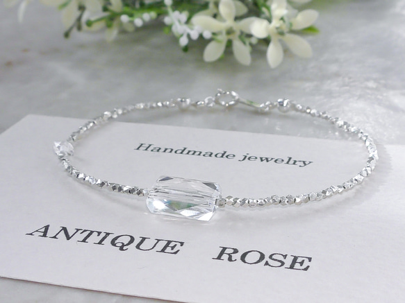 ❮再販×3❯ No. 56 カレンシルバー★ブレスレット (クリスタル × クリスタル) 1枚目の画像