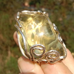 黃水晶手工銀戒 純銀戒指 ~ 「太陽」 ~Citrine Silver Ring 第6張的照片