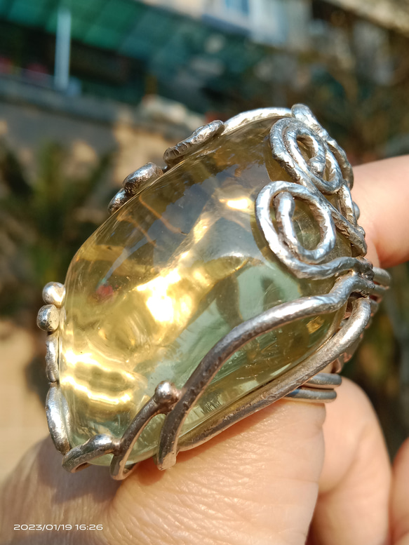 黃水晶手工銀戒 純銀戒指 ~ 「太陽」 ~Citrine Silver Ring 第11張的照片