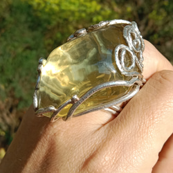 黃水晶手工銀戒 純銀戒指 ~ 「太陽」 ~Citrine Silver Ring 第17張的照片