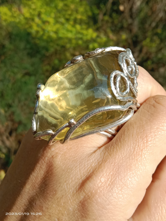 黃水晶手工銀戒 純銀戒指 ~ 「太陽」 ~Citrine Silver Ring 第17張的照片