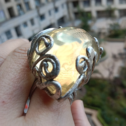 黃水晶手工銀戒 純銀戒指 ~ 「太陽」 ~Citrine Silver Ring 第10張的照片