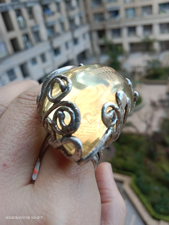 黃水晶手工銀戒 純銀戒指 ~ 「太陽」 ~Citrine Silver Ring 第10張的照片