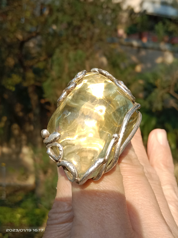 黃水晶手工銀戒 純銀戒指 ~ 「太陽」 ~Citrine Silver Ring 第15張的照片