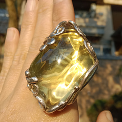 黃水晶手工銀戒 純銀戒指 ~ 「太陽」 ~Citrine Silver Ring 第8張的照片