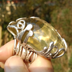 黃水晶手工銀戒 純銀戒指 ~ 「太陽」 ~Citrine Silver Ring 第5張的照片