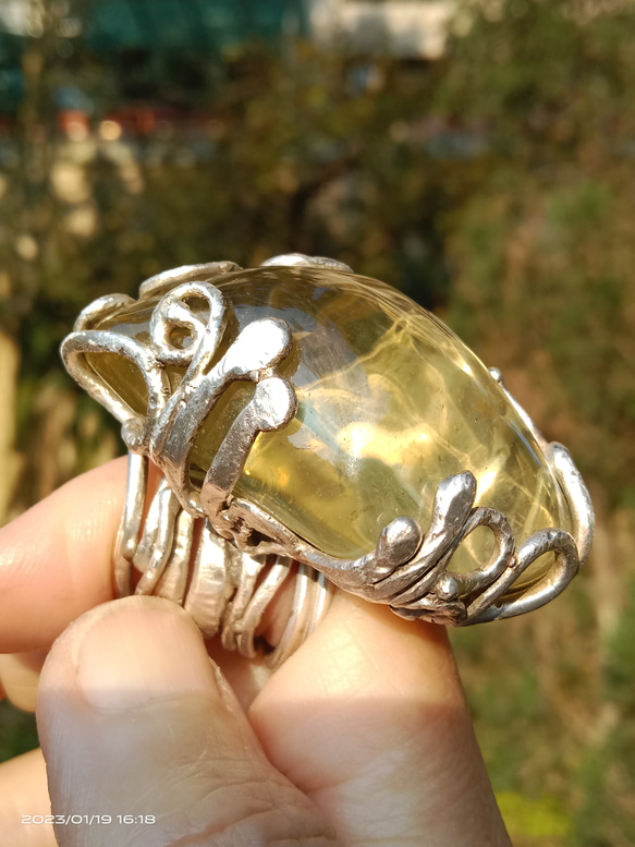 黃水晶手工銀戒 純銀戒指 ~ 「太陽」 ~Citrine Silver Ring 第5張的照片