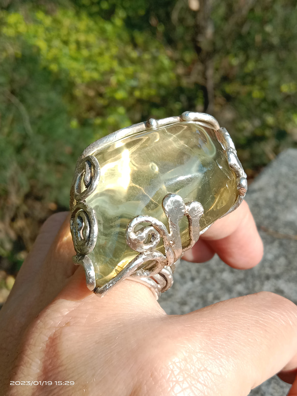 黃水晶手工銀戒 純銀戒指 ~ 「太陽」 ~Citrine Silver Ring 第9張的照片