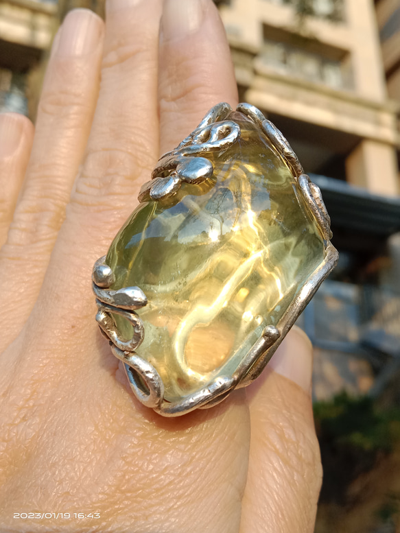 黃水晶手工銀戒 純銀戒指 ~ 「太陽」 ~Citrine Silver Ring 第1張的照片