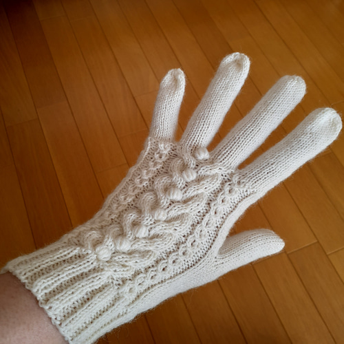 模様編み手袋 ワインレッド 手袋・ミトン granny m 通販 15322095