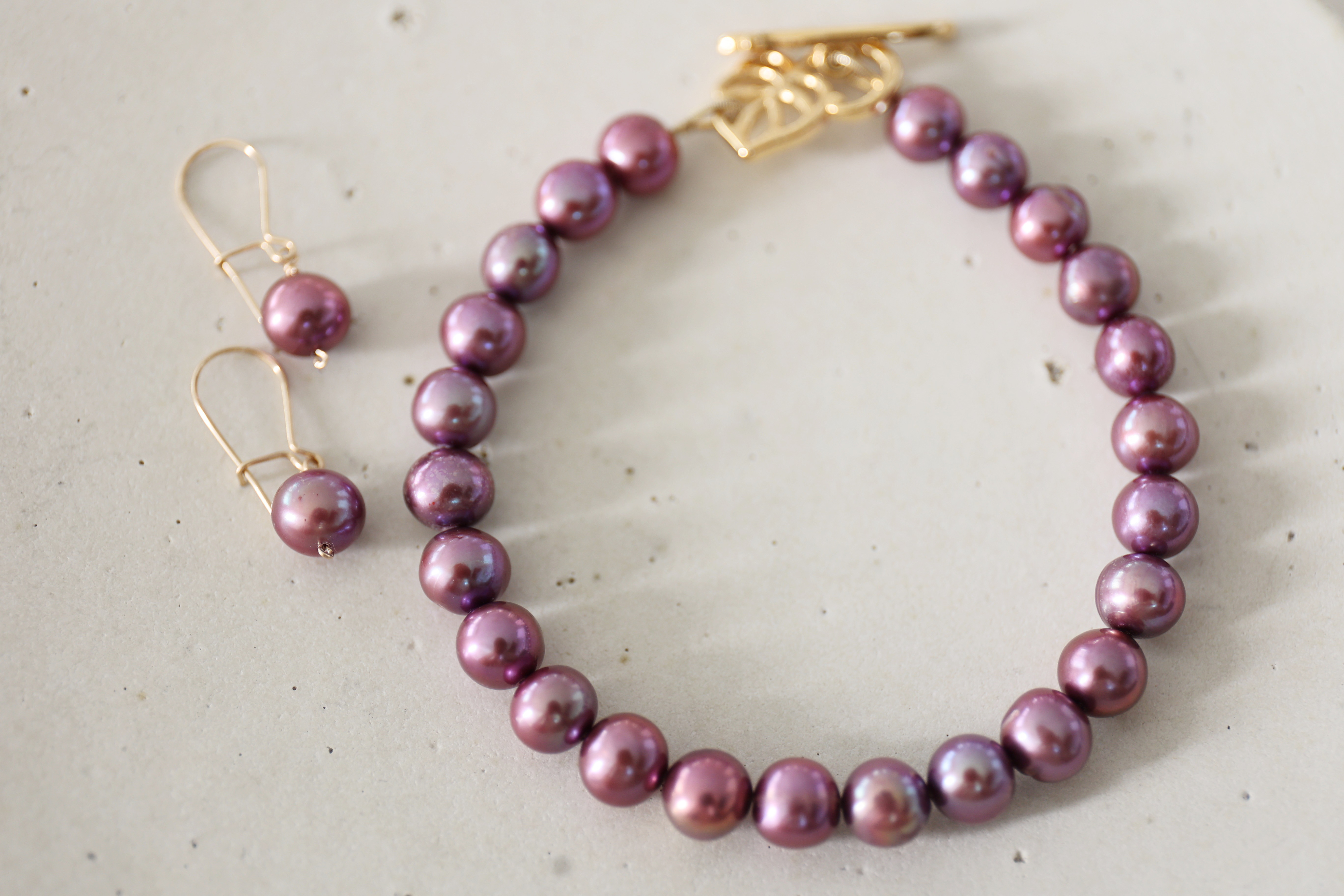 14KGF pearl set　pierce＆bracelet[kgf5098]
