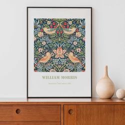 ウィリアム モリス、「イチゴ泥棒」リビング、キッチン等、お部屋を選ばないアートポスター、北欧スタイルにも【W-0373】 6枚目の画像