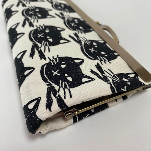 SALE！美品！ADMJ バンダナ柄 がま口ウォレット 財布 黒 がま口