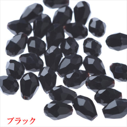 水滴形玻璃珠 9 x 6mm 30 顆 ★黑色 ★Drop drop cut beads (garascuts6) 第1張的照片