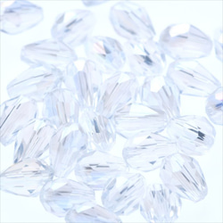 水滴形狀玻璃珠 9 x 6 毫米 30 顆 ★AB 透明★水滴切割珠 (garascuts6) 第3張的照片