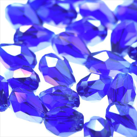 水滴形玻璃珠 9 x 6 毫米 30 顆 ★AB 藍色/藍色 Drop drop cut beads (garascuts6) 第2張的照片