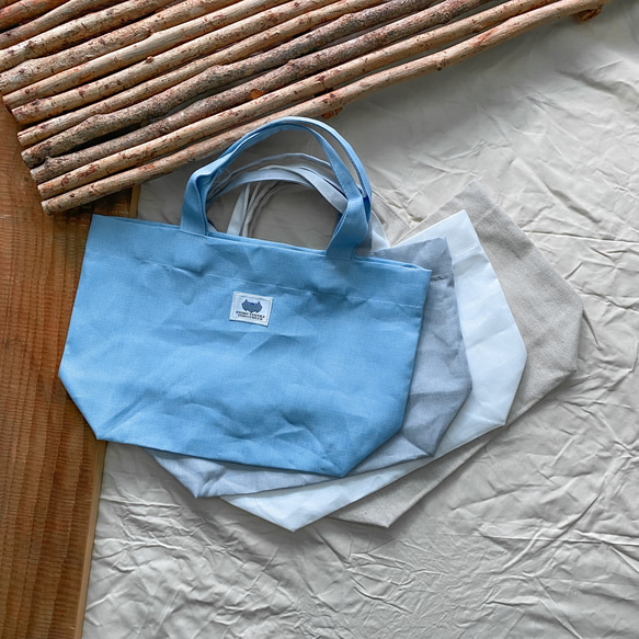 遠州織物「マチたっぷり リネンランチトート」 4種 1枚目の画像