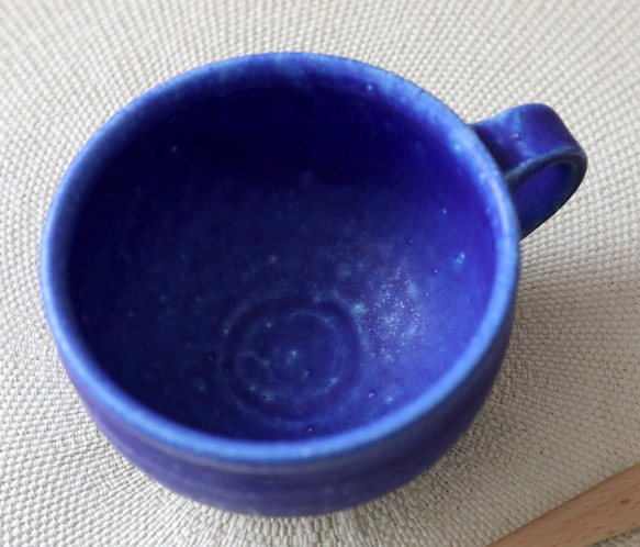 ディープシーブルーの釉薬 マグカップ 2 ＊ スープカップとしても 5枚目の画像