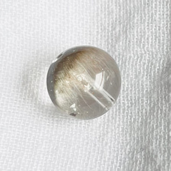 【AAAA 白銀針水晶 プラチナ タイチン ブルッカイト ルチルクォーツ 9.7mm玉 1粒売】 天然石ビーズ　現物 1枚目の画像
