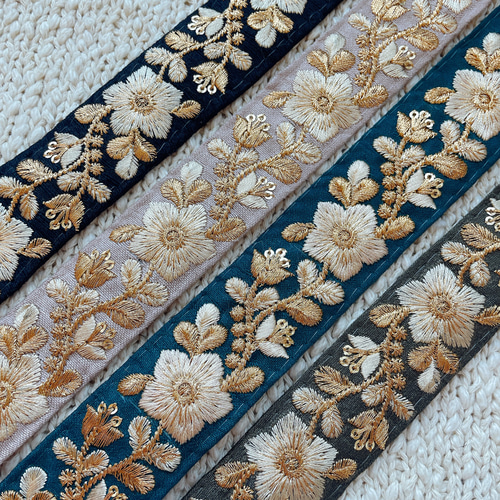 インド刺繍リボン専用 計り売 50cm-】【 インド刺繍リボン (282) ＊ 幅 75-85mm