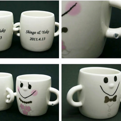 結婚祝い 名入れ ペア 食器セット プレゼント なかよしペア マグカップ ウェディング ギフトセット 食器 カップ 2枚目の画像