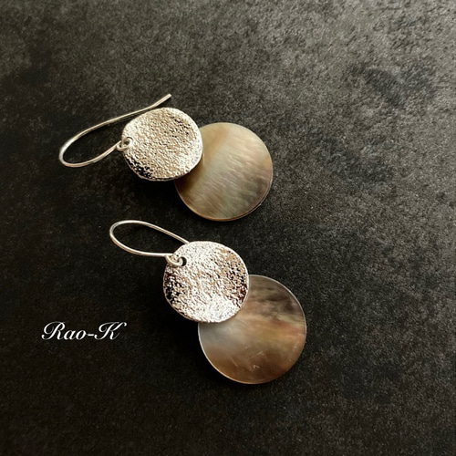 ✨大人カラー✨silver925 シェルのピアス/イヤリング ピアス（フック 