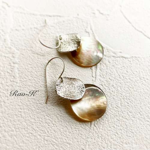 ✨大人カラー✨silver925 シェルのピアス/イヤリング ピアス（フック 