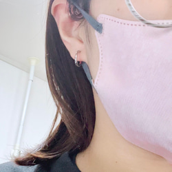 【ピアス500円セール】ワンタッチフープピアス14ｍｍ 金属アレルギーの方に＊安心・安全 サージカルステンレス 8枚目の画像