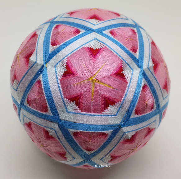 Temari Cat Shop Temari“桃子”淺藍色10cm Temari Temari Temari 四季掛飾 第2張的照片