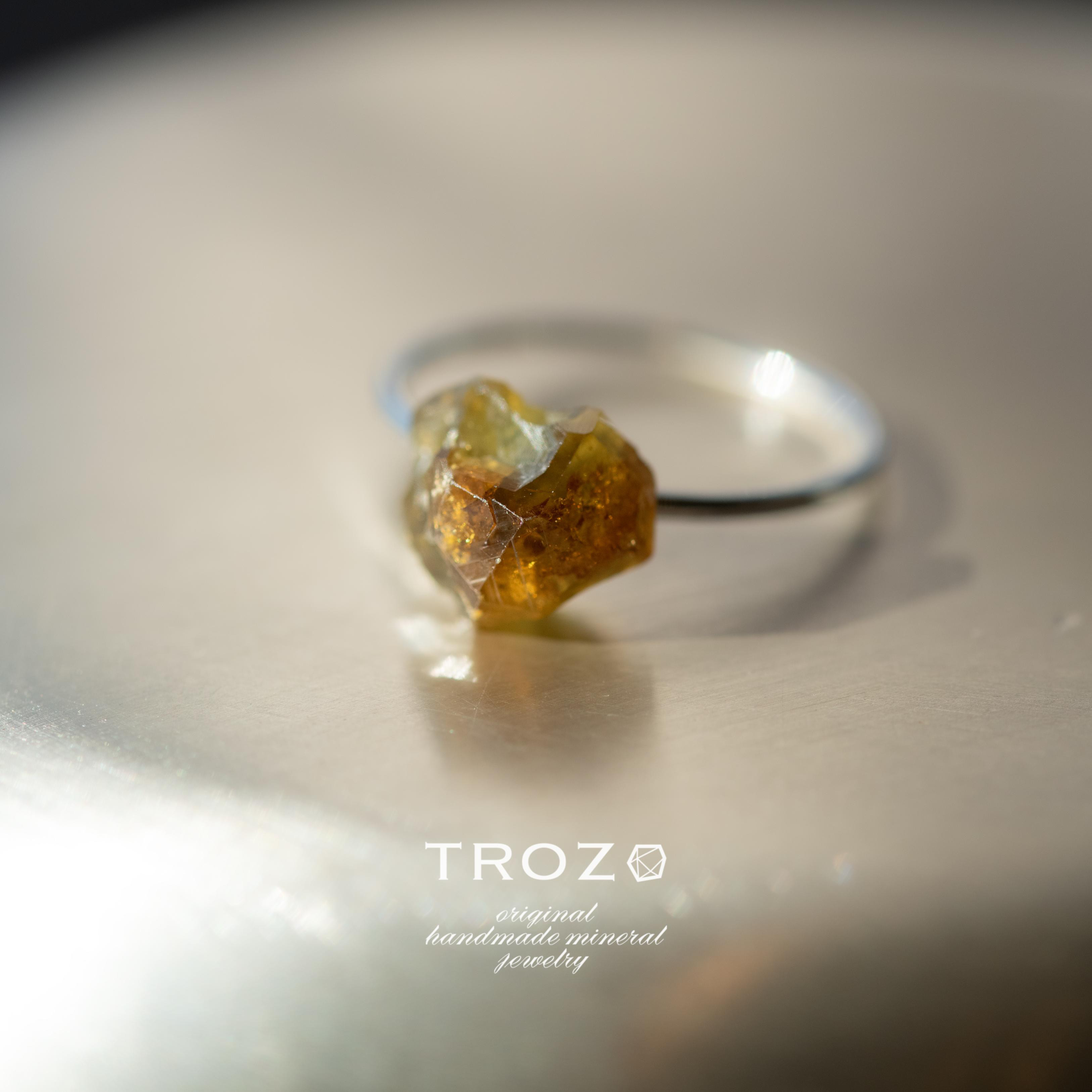 【004 Stay Gold Collection】 アンドラダイトガーネット 鉱物原石 リング 天然石 アクセサリー