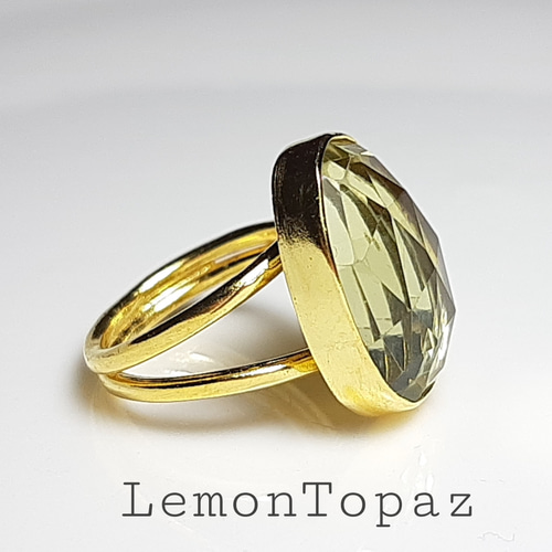 最新作☆『煌めくLemonTopaz』の世界でひとつの天然石リング 指輪 ...