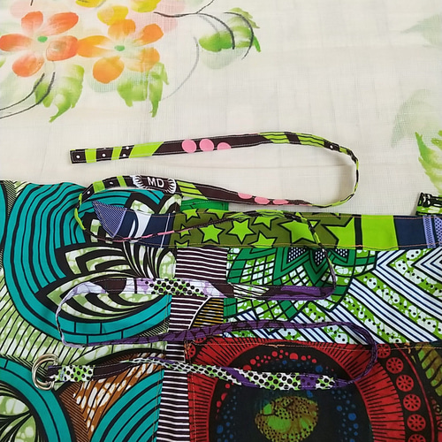 アフリカ布 パッチワーク アシンメトリー タイパンツ【ぱわーっ