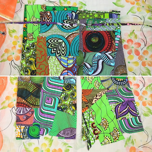 アフリカ布 パッチワーク アシンメトリー タイパンツ【ぱわーっ