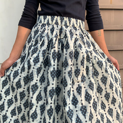 インド綿切り替えギャザーロングスカート 5枚目の画像