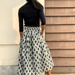 インド綿切り替えギャザーロングスカート 2枚目の画像