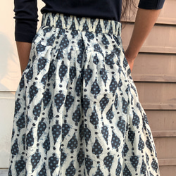 インド綿切り替えギャザーロングスカート 3枚目の画像