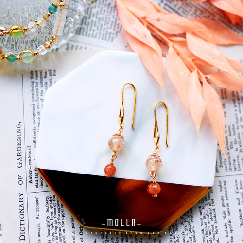 Molla ヴィンテージ ロング ドロップ ゴールド ストロベリー  