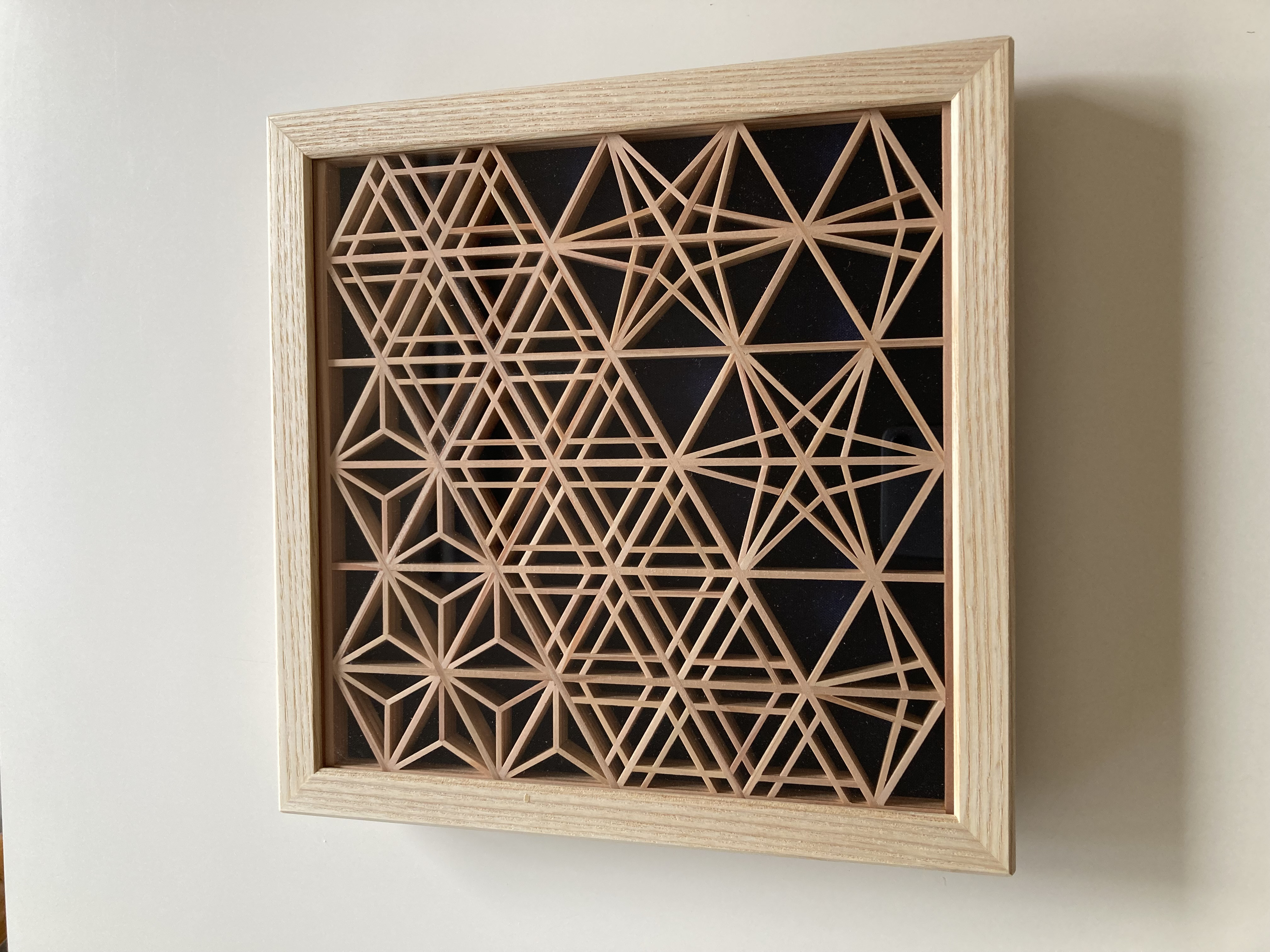 68 麻の葉組子 アクリル板入り2枚一組 木製額縁 【公式通販】