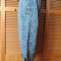 扇模様のもんぺパンツ　総丈９１ｃｍ　着物リメイク 7枚目の画像