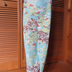 花模様もんぺパンツ　総丈９３ｃｍ　着物リメイク 3枚目の画像