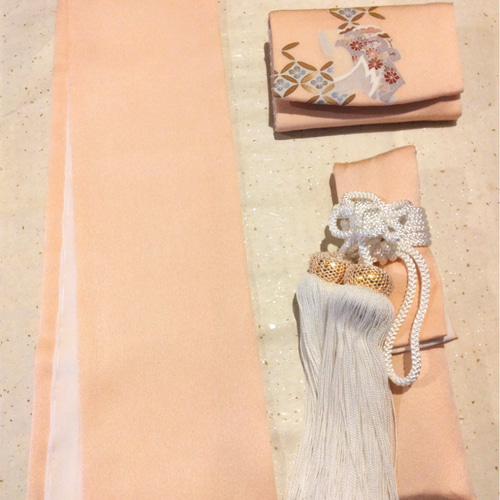 正絹】 花嫁懐剣 筥迫 伊達襟 くすみピンク 小袖 花嫁小物 ニュアンス 
