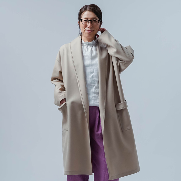 soco ウールコート】春向き！さらさらキレイ目ウール こなれローブ 