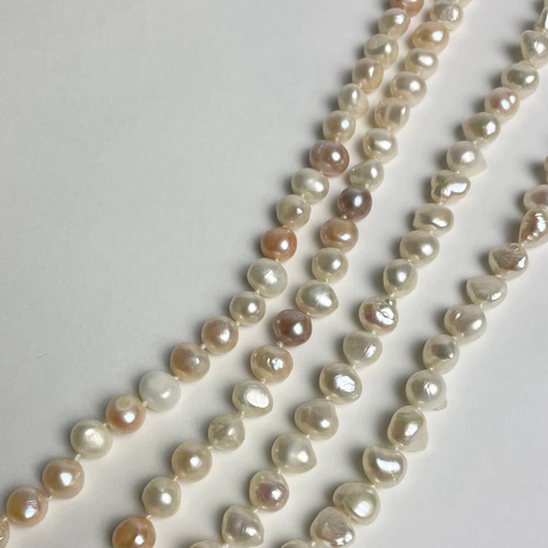 贅沢な淡水パール120粒♡超ロングパールネックレス 120cm:ピンク
