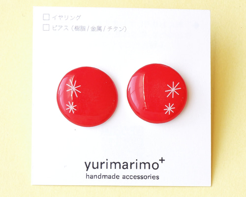 はぴ★様order♡ おかもとかも｜日本の絹糸 | ノンホールピアス / ピアス / イヤリング 赤丸イヤリング込み　NO.100 七五三