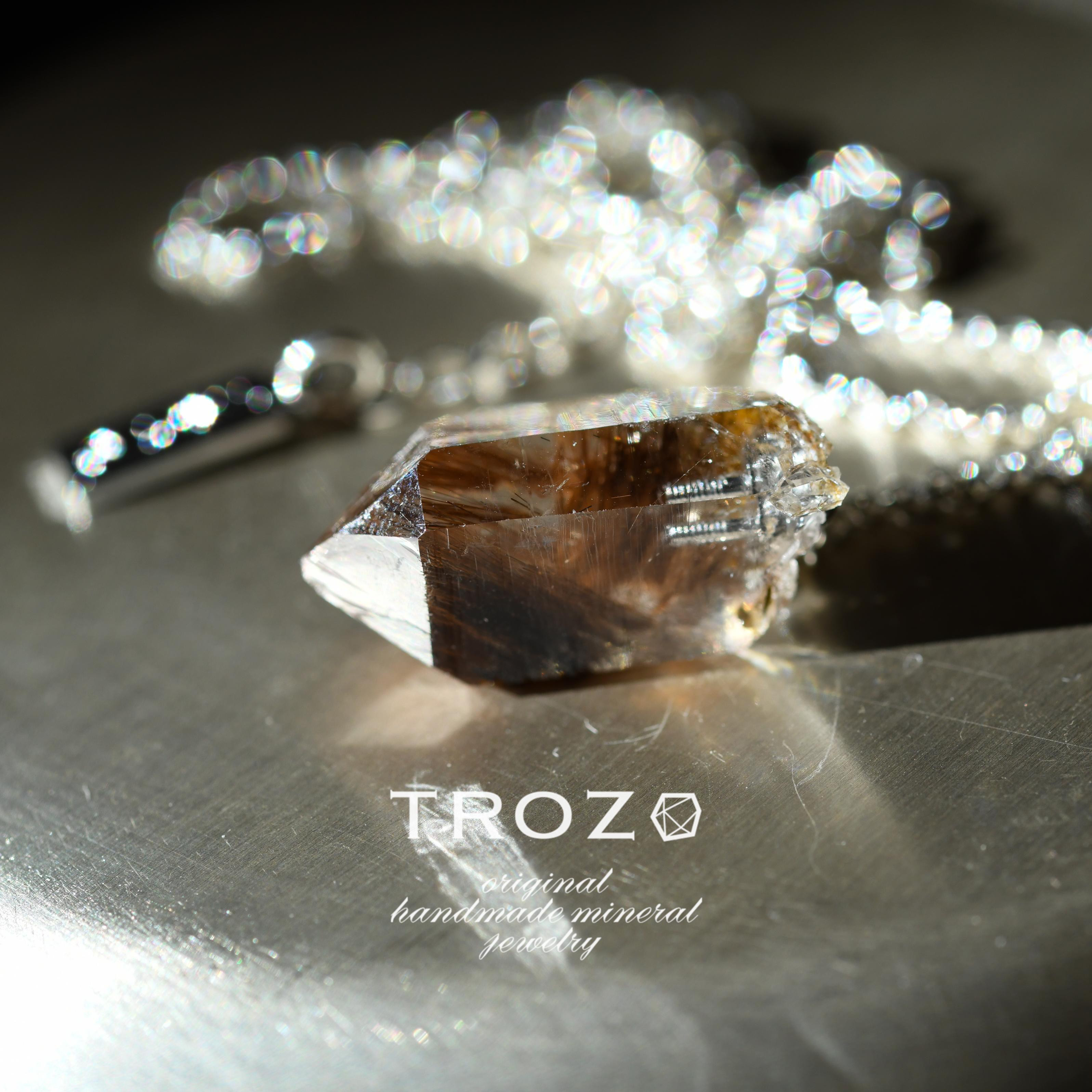 【044 Stay Gold Collection】 ルチルクォーツ 鉱物原石 ネックレス 天然石 アクセサリー