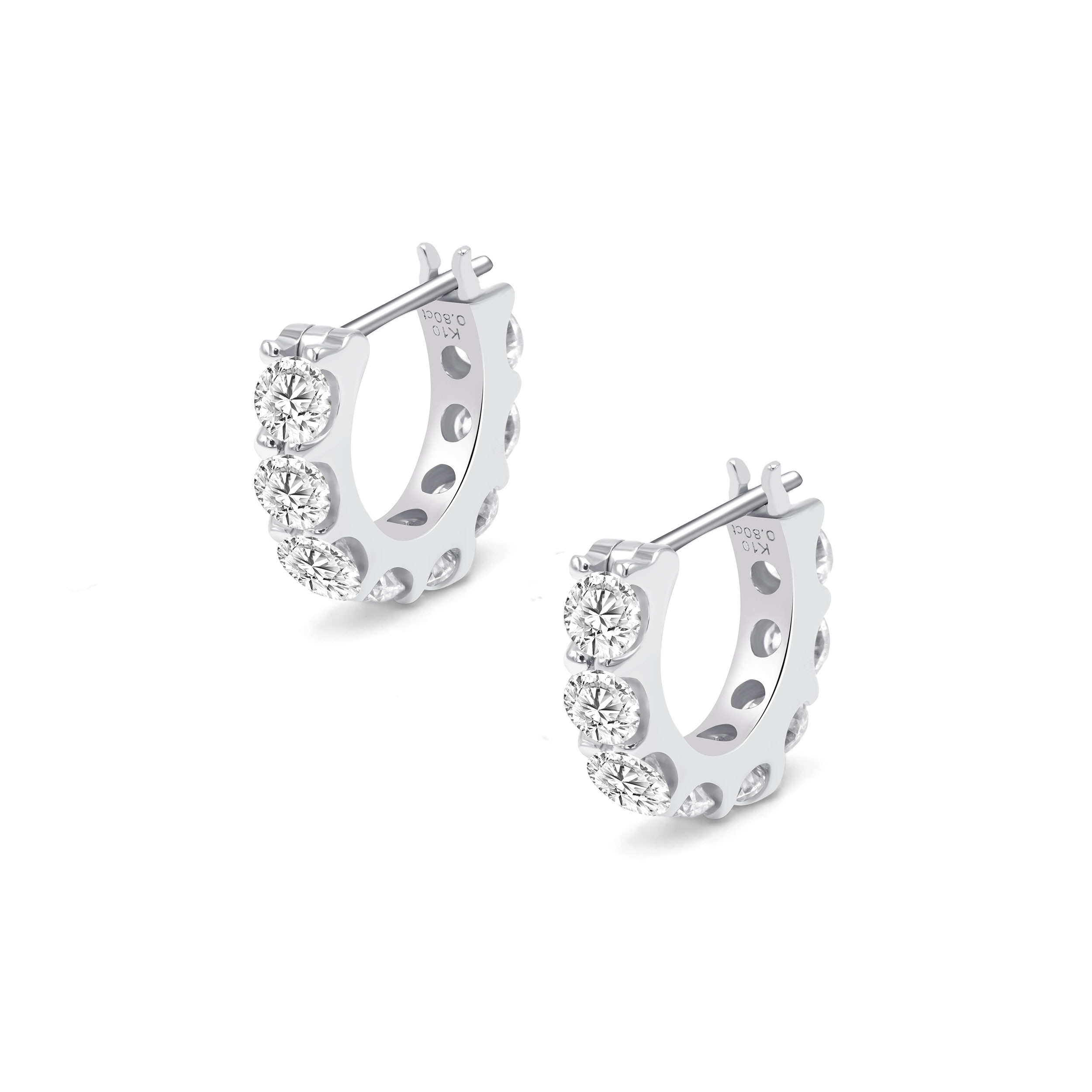 3㎜幅ハーフエタニティ仕様ピアスC0111-2（4週間発送）