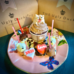 Valentine box / cup and lollipop set box /カップケーキ バレンタイン2023 2枚目の画像