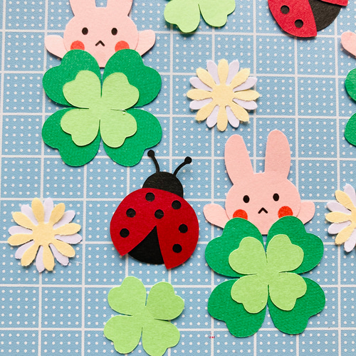 クラフトパンチ アルバム 色紙 うさぎ クローバー シロツメクサ