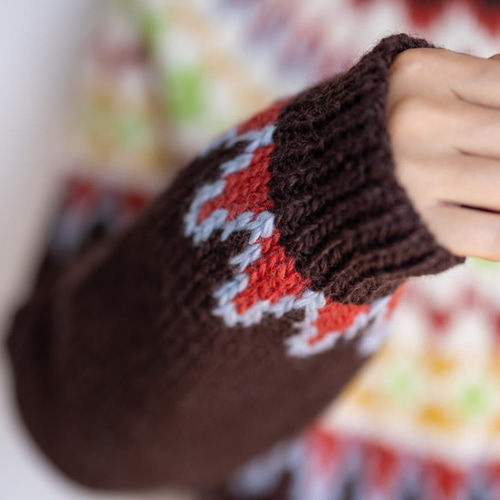 受注製作】北欧風刺繍たっぷり ウール・ セーター ニットLH0989 ニット